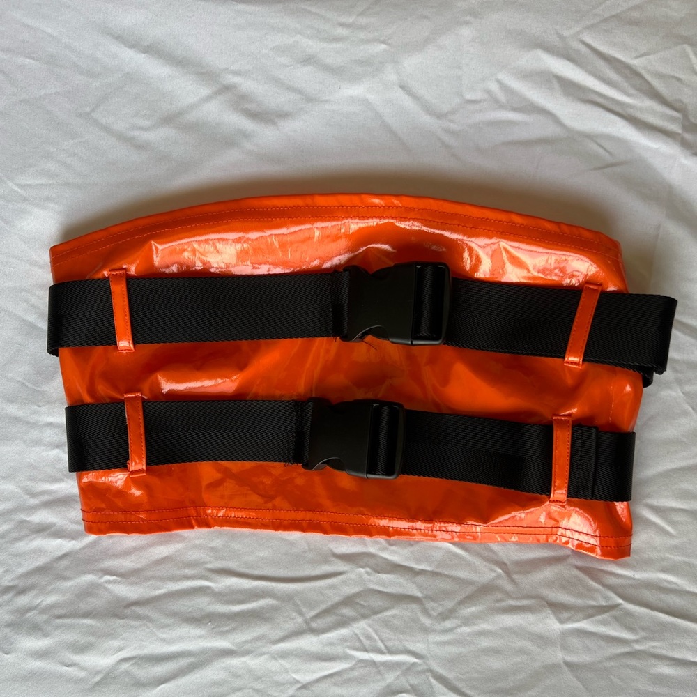 DOLLSKILL Orange strappy crop top with black buckles y2k vibes✨